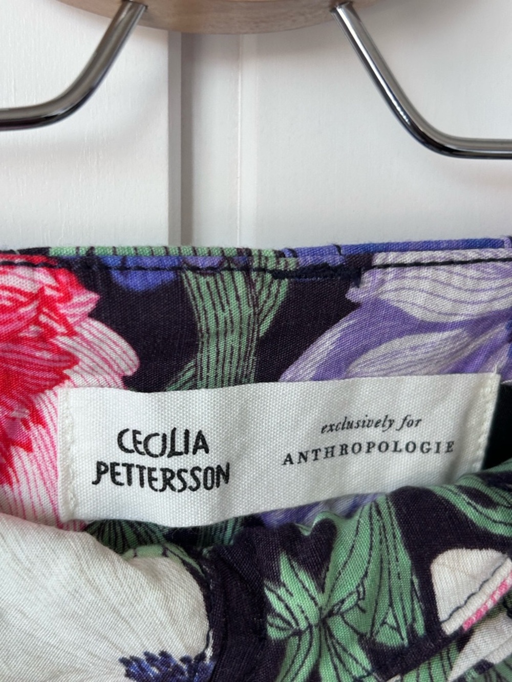 Anthropologie Cecilia Pettersson pants Floral Wide-Leg Crop Pants - Black Multi - Picture 8 of 12